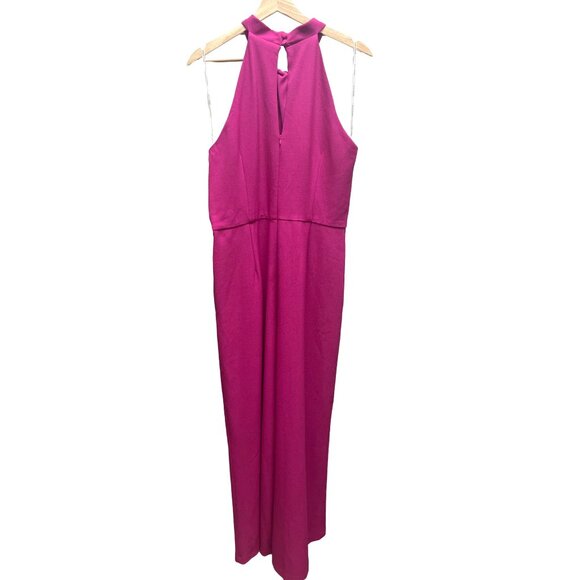 Julia Jordan NWT Knot Neck Neon Pink Halter Jumpsuit - Picture 10 of 10